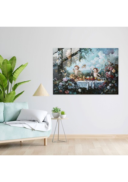 Kaprisli Piknik Rokoko Tarzı Resim Cam Sanatı - Rokoko Tarzı Resim, Kaprisli, Duvar Dekorasyonu, Cam Sanatı, 45X30