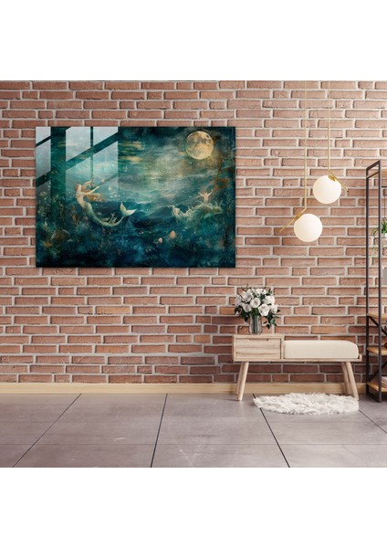 Efsanevi Deniz Manzarası Cam Baskı - Raphael Öncesi Kardeşlik, Modern Sanat, Cam Baskı, Cam Sanatı, 45X30