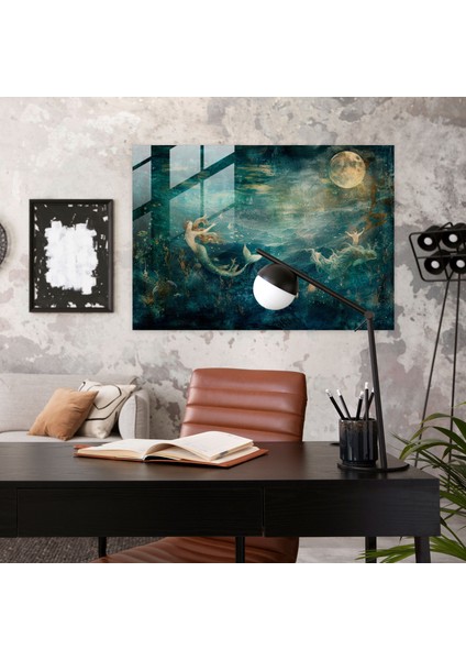 Efsanevi Deniz Manzarası Cam Baskı - Raphael Öncesi Kardeşlik, Modern Sanat, Cam Baskı, Cam Sanatı, 45X30