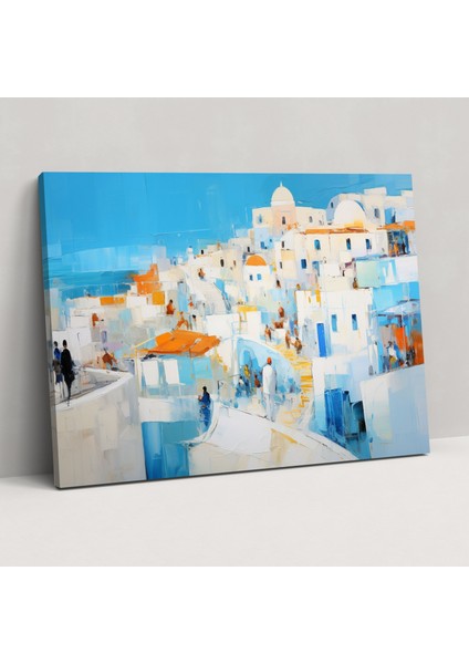 Santorini Duvar Sanatı - Santorini, Soyut Ekspresyonist Resim, Duvar Dekorasyonu, Duvar Sanatı, 50X30