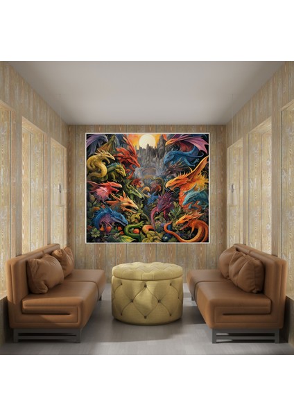 Orta Dünya Yaratıkları Duvar Süslemesi - Orta Dünya, Ejderhalar, Duvar Süslemesi, Kanvas Tablo, 30X30