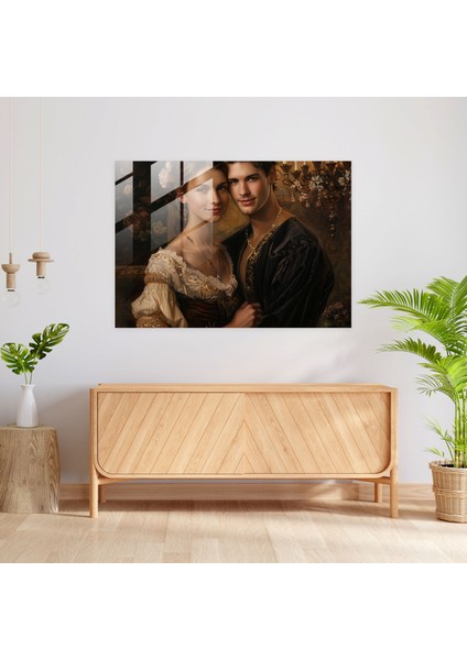 Rembrandt Çift Modern Sanat - Rembrandt, Cam Baskı, Rembrandt, Modern Sanat, 45X30 modelleri