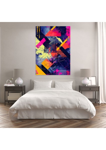 Popart Tarzı Geometrik Şekiller Duvar Tablosu - Popart, Geometrik Şekiller, Duvar Sanatı, Ev Dekorasyonu, 30X50