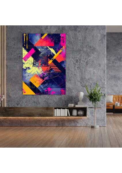 Popart Tarzı Geometrik Şekiller Duvar Tablosu - Popart, Geometrik Şekiller, Duvar Sanatı, Ev Dekorasyonu, 30X50