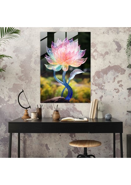 Gerçekçi Cam Heykel: Çiçek Bahçesi Cam Baskı - Gerçekçi Cam Heykel, Ev Dekorasyonu, Cam Baskı, Doğa, 30X45 fiyatları