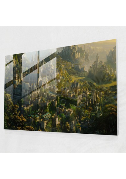 Ön Raphael Kardeşliği Cam Sanatı - Ortaçağ Kalesi - Ön Raphael Kardeşliği, Peyzaj Sanatı, Modern Sanat, Cam Sanatı, 70X50