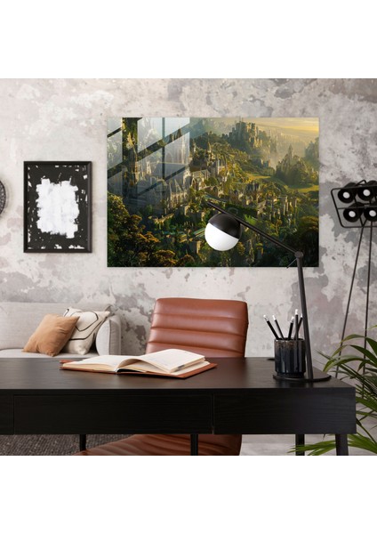 Ön Raphael Kardeşliği Cam Sanatı - Ortaçağ Kalesi - Ön Raphael Kardeşliği, Peyzaj Sanatı, Modern Sanat, Cam Sanatı, 70X50 modelleri