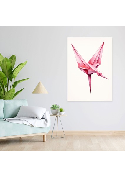 Origami Turna Kanvas Tablo - Origami, Minimalist, Kanvas Tablo, Duvar Sanatı, 30X50