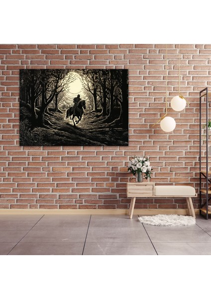 Ortaçağ Şövalyesi Gravür Duvar Sanatı - Ortaçağ, Kanvas, Ortaçağ, Şövalye, 50X30