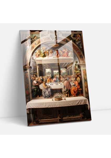 Son Akşam Yemeği Cam Sanatı Modern Sanat - Raffaello Sanzio, Duygu, Modern Sanat, Detay, 30X45