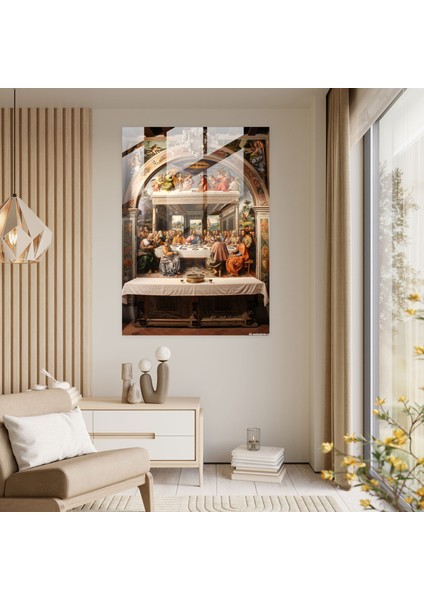 Son Akşam Yemeği Cam Sanatı Modern Sanat - Raffaello Sanzio, Duygu, Modern Sanat, Detay, 30X45 fiyatları