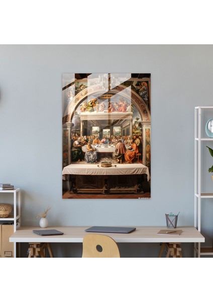 Son Akşam Yemeği Cam Sanatı Modern Sanat - Raffaello Sanzio, Duygu, Modern Sanat, Detay, 30X45 modelleri