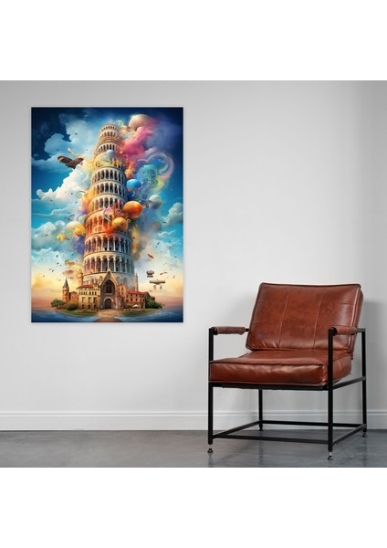 Pisa Kulesi Duvar Sanatı - Pisa Kulesi, Duvar Dekorasyonu, Ev Dekorasyonu, Kanvas Tablo, 30X50
