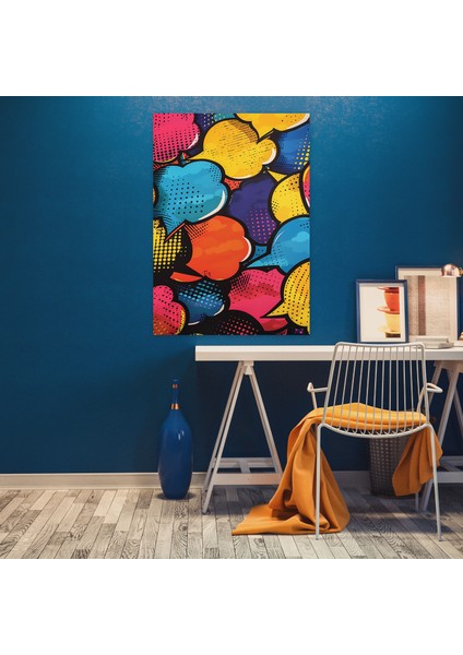 Popart Tarzı Duvar Sanatı - Popart, Duvar Sanatı, Konuşma Balonları, Popart Tarzı, 30X50