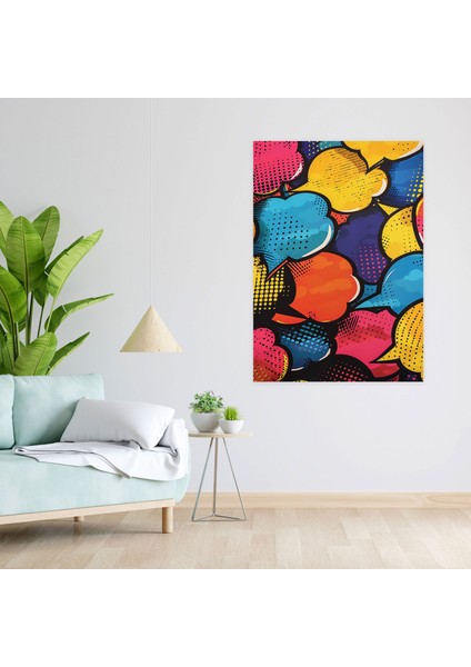 Popart Tarzı Duvar Sanatı - Popart, Duvar Sanatı, Konuşma Balonları, Popart Tarzı, 30X50