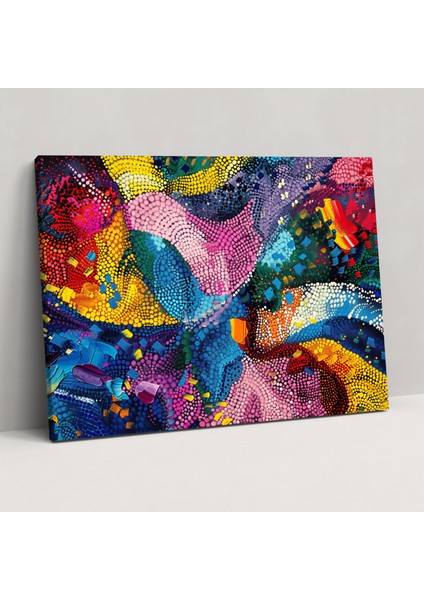 Cesur Soyut Noktacılık Kanvas Tablo - Noktacılık, Kanvas Tablo, Kanvas Tablo, Ev Dekorasyonu, 50X30