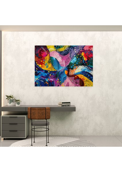 Cesur Soyut Noktacılık Kanvas Tablo - Noktacılık, Kanvas Tablo, Kanvas Tablo, Ev Dekorasyonu, 50X30 modelleri