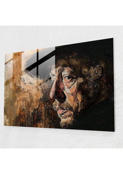 Rembrandt Cam Baskı - Otoportre - Rembrandt, Modern Sanat, Cam Sanatı, Cam Baskı, 90X60