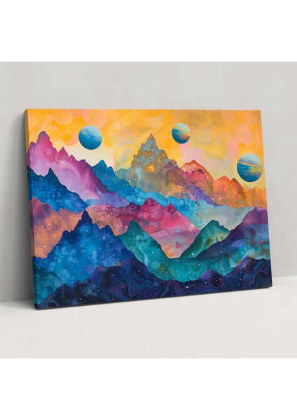 Metafizik Resim Duvar Sanatı: Mistik Dağlar - Metafizik Resim, Kanvas Tablo, Kanvas Tablo, Duvar Sanatı, 50X30