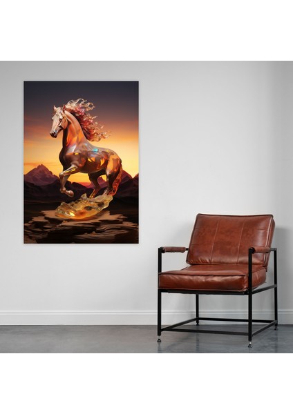 Gerçekçi Cam Heykel Duvar Dekorasyonu - Gerçekçi Cam Heykel, Kanvas, Kanvas Tablo, At, 30X50 modelleri