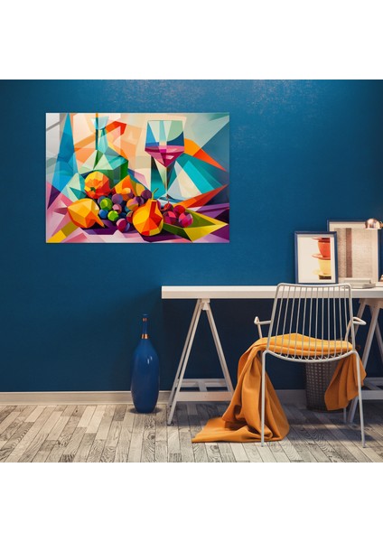Geometrik Natürmort Cam Dekorasyon - Post-Empresyonizm, Modern Sanat, Ev Dekorasyonu, Cam Sanatı, 45X30 fiyatları