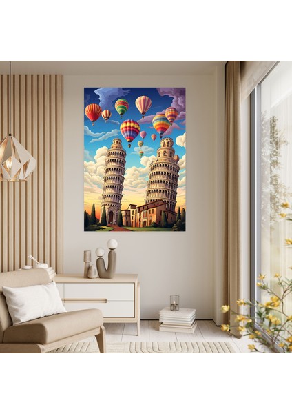 Pisa Kulesi Kanvas Tablo - Pisa Kulesi, Pisa Kulesi, Ev Dekorasyonu, Kanvas Tablo, 30X50