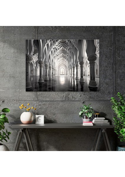 Monokrom Cami Kanvas Tablo - Cami, Zamansız Zarafet, Siyah Beyaz Fotoğraf, Kanvas Tablo, 50X30 fiyatları