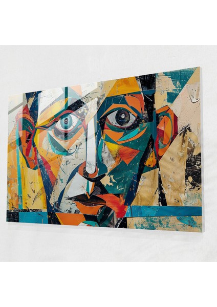 Pablo Picasso Soyut Cam Tablo - Pablo Picasso, Duvar Dekorasyonu, Ev Dekorasyonu, Cam Duvar Sanatı, 45X30