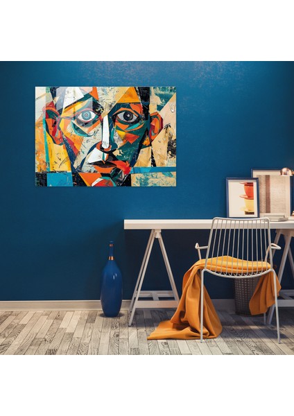 Pablo Picasso Soyut Cam Tablo - Pablo Picasso, Duvar Dekorasyonu, Ev Dekorasyonu, Cam Duvar Sanatı, 45X30
