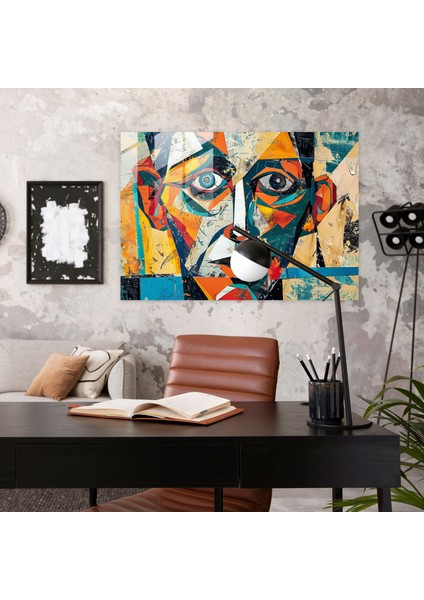 Pablo Picasso Soyut Cam Tablo - Pablo Picasso, Duvar Dekorasyonu, Ev Dekorasyonu, Cam Duvar Sanatı, 45X30