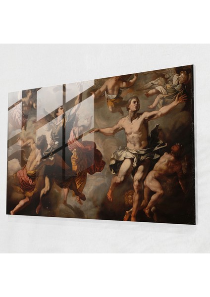 Michelangelo Cam Duvar Sanatı Barok Başyapıt - Michelangelo, Cam Duvar Sanatı, Duvar Dekorasyonu, Cam Sanatı, 45X30