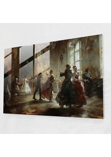 Rembrandt Tarihi Sahne Modern Cam Baskı - Rembrandt, Cam Sanatı, Ev Dekorasyonu, Cam Duvar Sanatı, 45X30