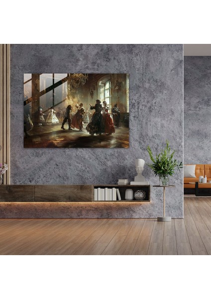 Rembrandt Tarihi Sahne Modern Cam Baskı - Rembrandt, Cam Sanatı, Ev Dekorasyonu, Cam Duvar Sanatı, 45X30 modelleri