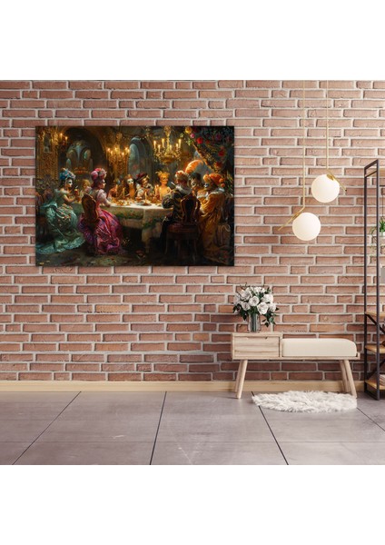 Rokoko Maskeli Balo Duvar Tablosu - Rokoko, Duvar Sanatı, Duvar Dekorasyonu, Kanvas, 50X30 modelleri