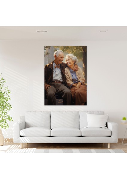 Yaşlı Insanlar Kanvas Tablo - Yaşlılar, Bilgelik, Park Bankı, 30X50 Kanvas Tablo