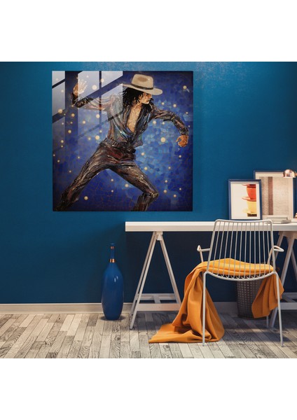 Micheal Jackson Moonwalk Cam Sanatı Mozaik - Micheal Jackson, Micheal Jackson, Cam Baskı, Ev Dekorasyonu, 30X30 fiyatları