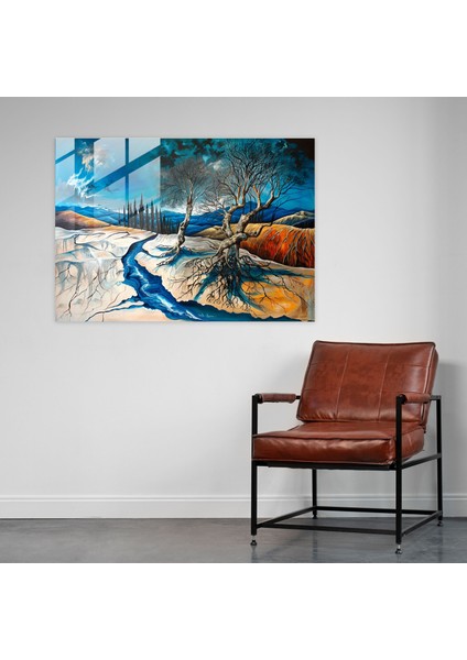 Eriyen Ağaçlar Cam Duvar Sanatı - Salvador Dali, Eriyen Ağaçlar, Modern Sanat, Duvar Dekorasyonu, 45X30 fiyatları
