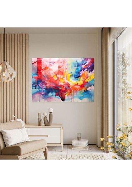 Amerika Birleşik Devletleri Haritası Cam Baskı - Amerika Birleşik Devletleri Haritası, Modern Sanat, Canlı, Renkli, 45X30 fiyatları