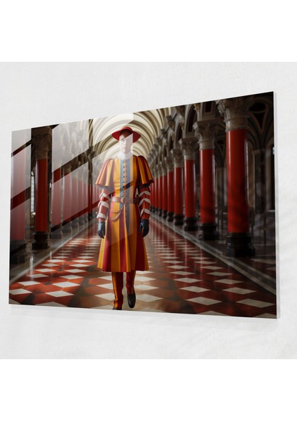 Vatikan Cam Baskı: Isviçreli Muhafız - Vatikan, Cam Sanatı, Cam Baskı, Modern Sanat, 45X30