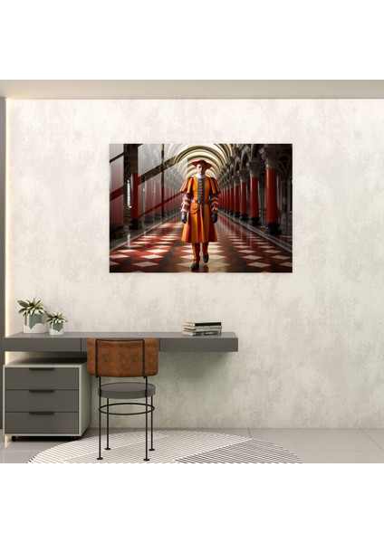 Vatikan Cam Baskı: Isviçreli Muhafız - Vatikan, Cam Sanatı, Cam Baskı, Modern Sanat, 45X30