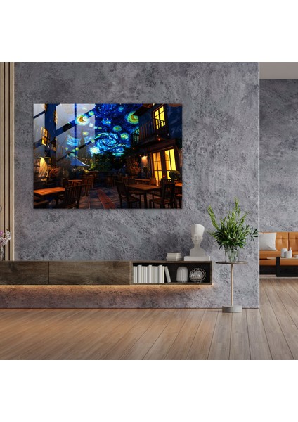 Vincent Van Gogh Ev Dekorasyonu - Rahat Kafe Terası - Vincent Van Gogh, Vincent Van Gogh, Cam Sanatı, Ev Dekorasyonu, 45X30 modelleri