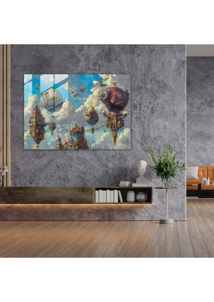 Sürrealizm Cam Duvar Sanatı: Büyülü Şehir Yaratıkları - Sürrealizm Sanatı, Sürrealizm Sanatı, Cam Duvar Sanatı, Duvar Dekorasyonu, 45X30 fiyatları