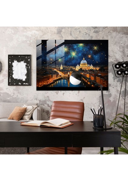 Vatikan Cam Baskı: Vatikan Şehri Gece Manzarası - Vatikan, Modern Sanat, Cam Duvar Sanatı, Vatikan Şehri Manzarası, 45X30 fiyatları