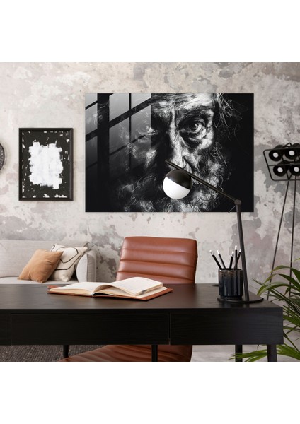 Rembrandt Cam Sanatı - Yoğun Otoportre - Rembrandt, Duvar Süslemesi, Otoportre, Yoğun Anlatım, 45X30 modelleri