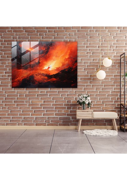 Volkan Cam Baskı - Volkan, Doğa, Cam Duvar Sanatı, Volkan, 45X30 modelleri