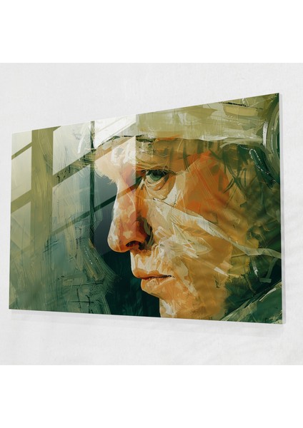 Vincent Van Gogh Ev Dekorasyonu - Kulaklı Adam Portresi - Vincent Van Gogh, Cam Baskı, Cam Sanatı, Vincent Van Gogh, 45X30