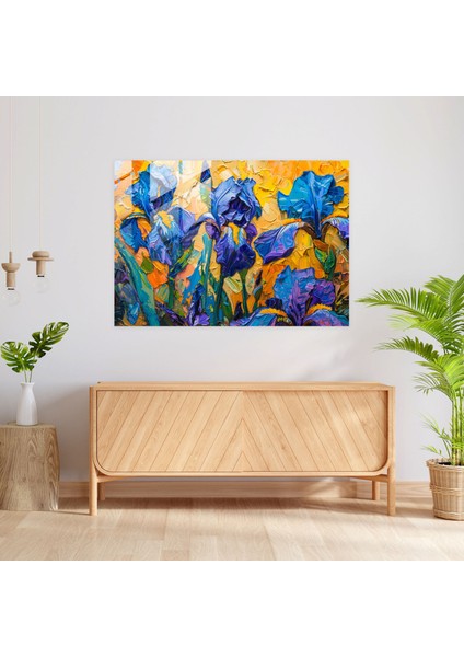 Vincent Van Gogh Cam Baskı: Çiçek Açan Süsen Cam Duvar Tablosu - Vincent Van Gogh, Vincent Van Gogh, Cam Baskı, Ev Dekorasyonu, 45X30