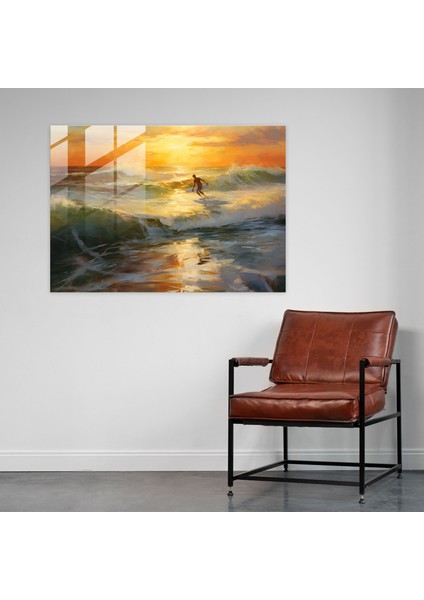 Sörf Duvar Dekorasyonu - Sörf, Doğanın Güzelliği, Modern Sanat, Sörfçü, 45X30