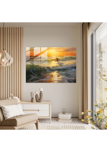 Sörf Duvar Dekorasyonu - Sörf, Doğanın Güzelliği, Modern Sanat, Sörfçü, 45X30