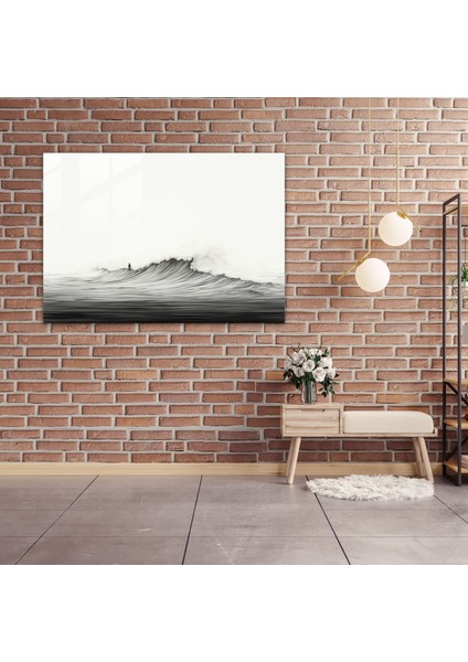 Sörf Modern Sanat - Sörf, Okyanus, Sakin, Minimalist Çizgi Çizimi, 45X30
